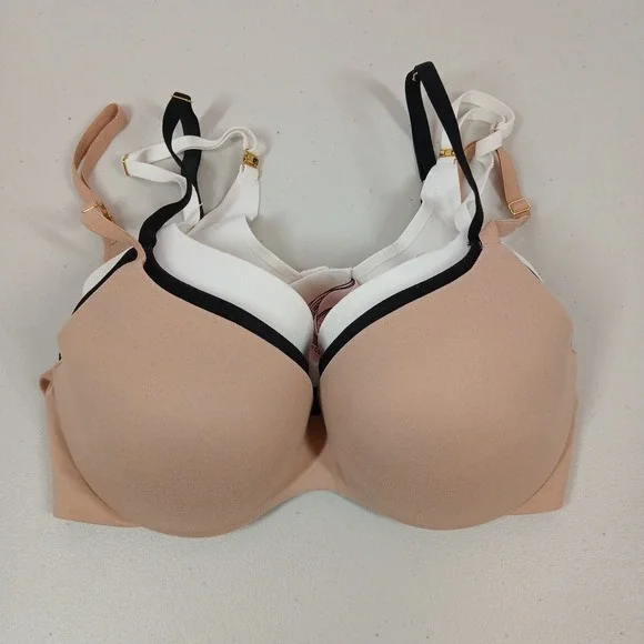 Bundle Victoria's Secret Bras Women 32D Black Nude White Demi T Shirt Bras - Picture 1 of 16